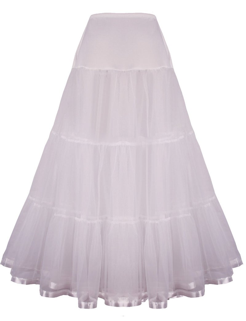 Shimaly Women's Floor Length Wedding Petticoat Long Underskirt for Formal Dress (XL-3XL, Ivory) - Image 2